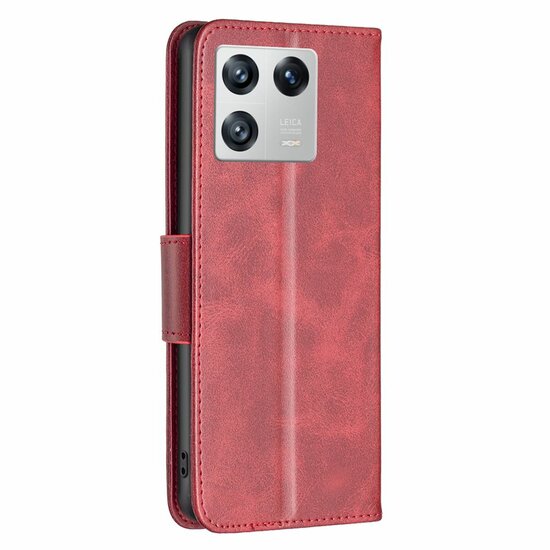 Xiaomi 13 Hoesje - MobyDefend Wallet Book Case Met Koord - Rood