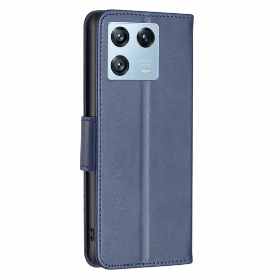 Xiaomi 13 Pro Hoesje, MobyDefend Wallet Book Case Met Koord, Blauw