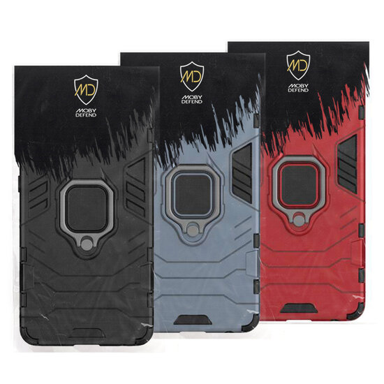 Xiaomi Redmi Note 12 4G Hoesje - MobyDefend Dubbelgelaagde Pantsercase Met Standaard - Zwart