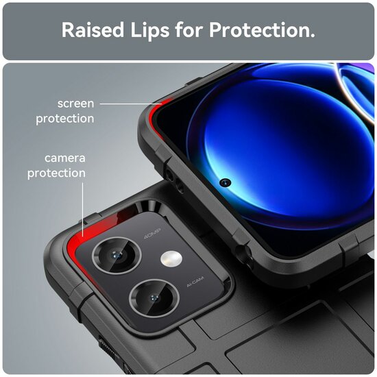 Xiaomi Redmi Note 12 5G Hoesje - Mobydefend Rugged Shield TPU Backcover - Zwart