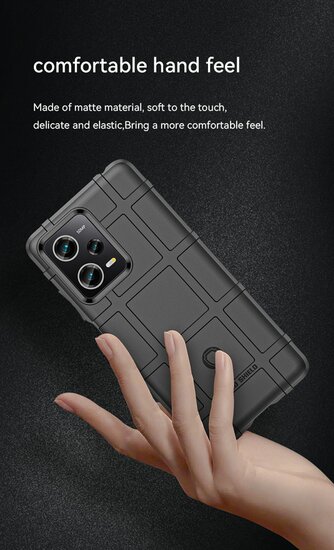 Xiaomi Redmi Note 12 Pro 5G Hoesje, Rugged Shield TPU Gelcase, Zwart