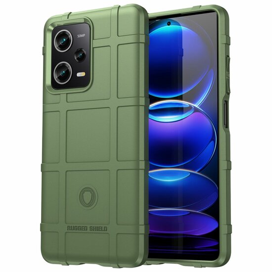 Xiaomi Redmi Note 12 Pro 5G Hoesje, Rugged Shield TPU Gelcase, Groen