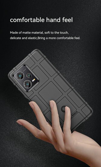 Xiaomi Redmi Note 12 Pro Plus 5G Hoesje, Rugged Shield TPU Gelcase, Zwart