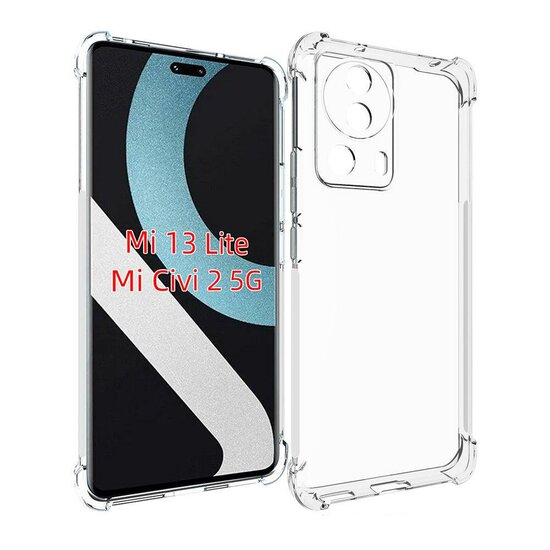 Xiaomi 13 Lite Hoesje - MobyDefend Transparante Shockproof TPU Backcover - Verstevigde Hoeken - Volledig Doorzichtig