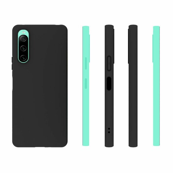 Sony Xperia 10 V Hoesje - MobyDefend TPU Backcover - Mat Zwart