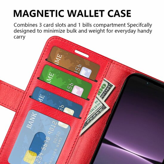 Sony Xperia 1 V Hoesje, MobyDefend Wallet Book Case (Sluiting Achterkant), Bruin