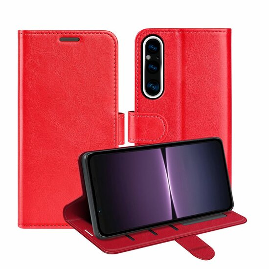 Sony Xperia 1 V Hoesje - MobyDefend Wallet Book Case (Sluiting Achterkant) - Rood