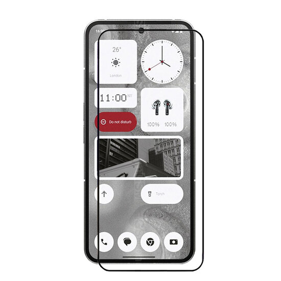 3-Pack Nothing Phone (2) Screenprotectors - MobyDefend Screensavers Met Zwarte Randen - Gehard Glas 