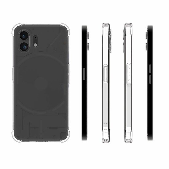 Nothing Phone (2) Hoesje, MobyDefend Transparante Shockproof TPU Gelcase, Verstevigde Hoeken, Volledig Doorzichtig