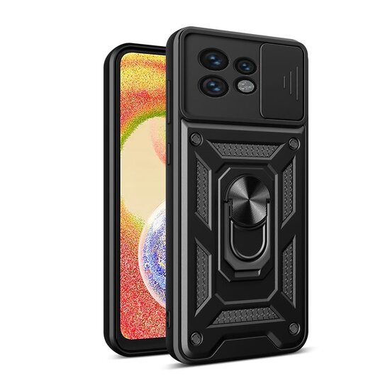 OnePlus Nord CE 3 Lite Hoesje - MobyDefend Pantsercase Met Draaibare Ring - Zwart