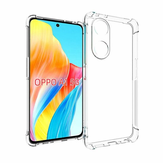 Oppo A98 Hoesje, MobyDefend Transparante Shockproof TPU Gelcase, Verstevigde Hoeken, Volledig Doorzichtig