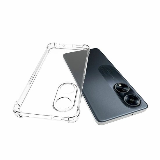 Oppo A98 Hoesje - MobyDefend Transparante Shockproof TPU Backcover - Verstevigde Hoeken - Volledig Doorzichtig