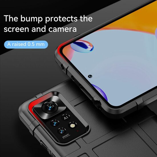 Xiaomi Redmi Note 12 Pro 4G Hoesje - Mobydefend Rugged Shield TPU Backcover - Zwart