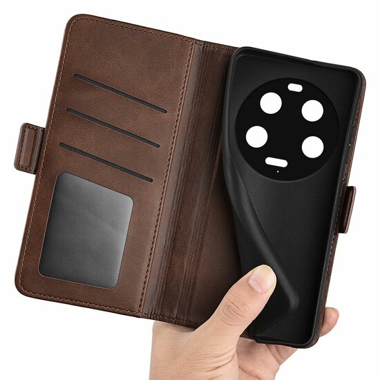 Xiaomi 13 Ultra Hoesje - MobyDefend Luxe Wallet Book Case (Sluiting Zijkant) - Bruin