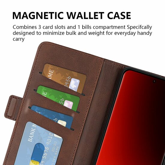 Xiaomi 13 Ultra Hoesje - MobyDefend Luxe Wallet Book Case (Sluiting Zijkant) - Lichtbruin