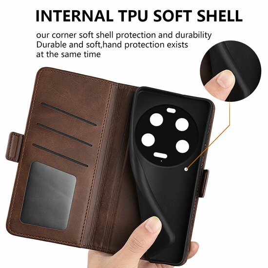 Xiaomi 13 Ultra Hoesje - MobyDefend Luxe Wallet Book Case (Sluiting Zijkant) - Blauw