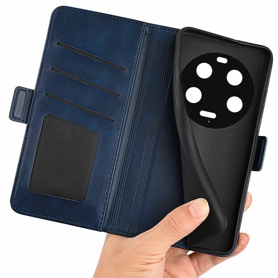 Xiaomi 13 Ultra Hoesje - MobyDefend Luxe Wallet Book Case (Sluiting Zijkant) - Blauw