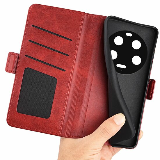 Xiaomi 13 Ultra Hoesje - MobyDefend Luxe Wallet Book Case (Sluiting Zijkant) - Rood