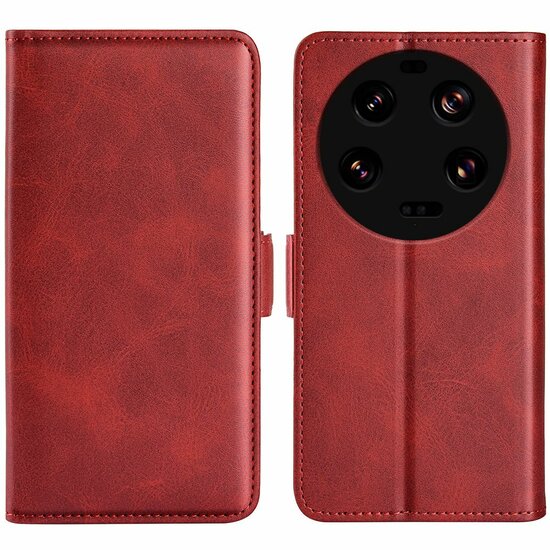 Xiaomi 13 Ultra Hoesje - MobyDefend Luxe Wallet Book Case (Sluiting Zijkant) - Rood