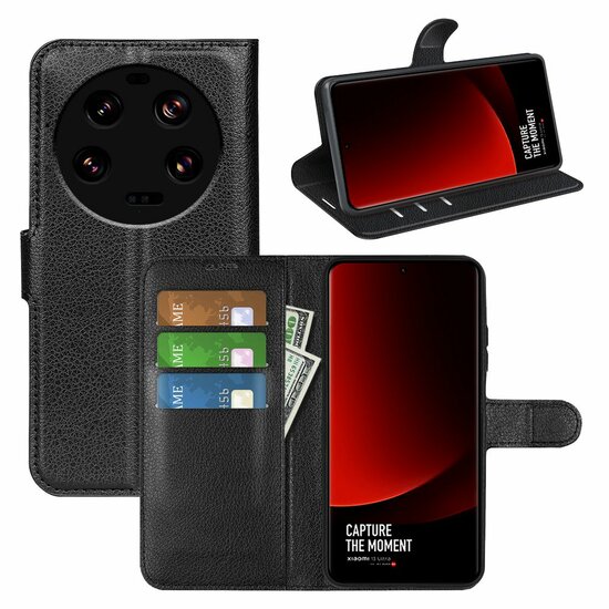 Xiaomi 13 Ultra Hoesje - MobyDefend Kunstleren Wallet Book Case (Sluiting Voorkant) - Zwart
