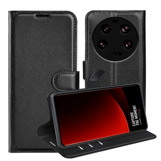 Xiaomi 13 Ultra Hoesje, MobyDefend Kunstleren Wallet Book Case (Sluiting Voorkant), Zwart