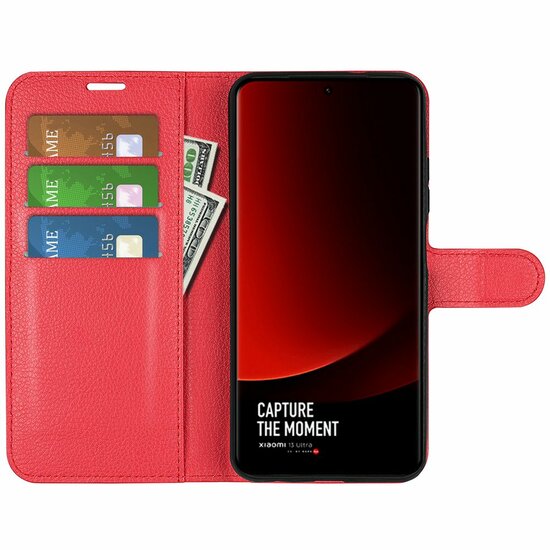 Xiaomi 13 Ultra Hoesje - MobyDefend Kunstleren Wallet Book Case (Sluiting Voorkant) - Rood
