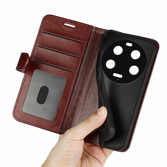 Xiaomi 13 Ultra Hoesje - MobyDefend Wallet Book Case (Sluiting Achterkant) - Bruin