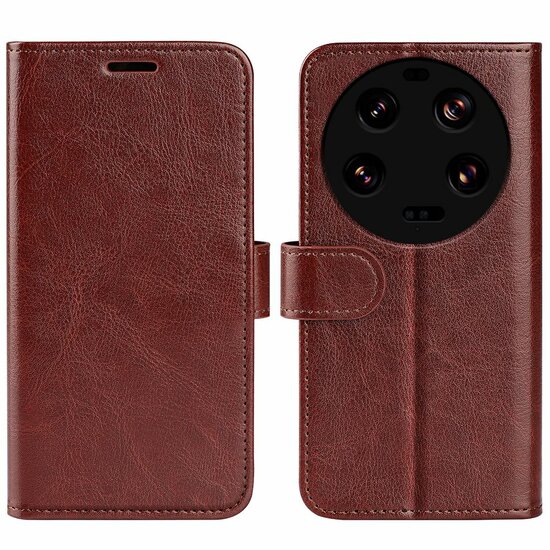 Xiaomi 13 Ultra Hoesje - MobyDefend Wallet Book Case (Sluiting Achterkant) - Bruin