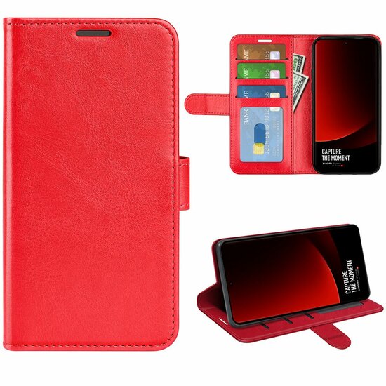 Xiaomi 13 Ultra Hoesje, MobyDefend Wallet Book Case (Sluiting Achterkant), Rood