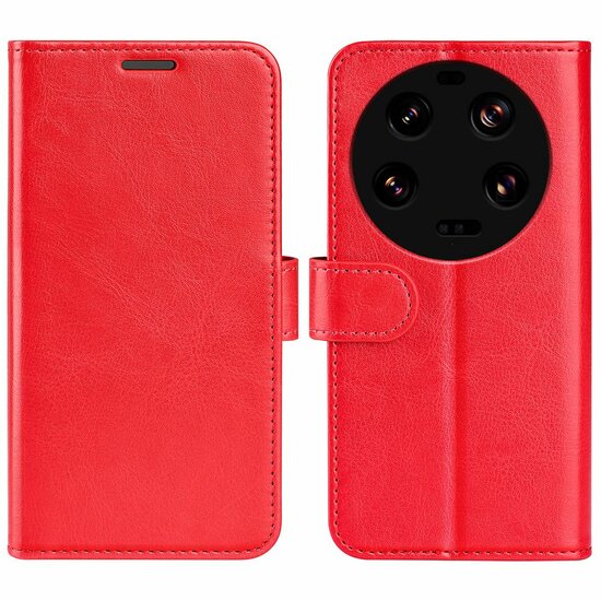 Xiaomi 13 Ultra Hoesje, MobyDefend Wallet Book Case (Sluiting Achterkant), Rood