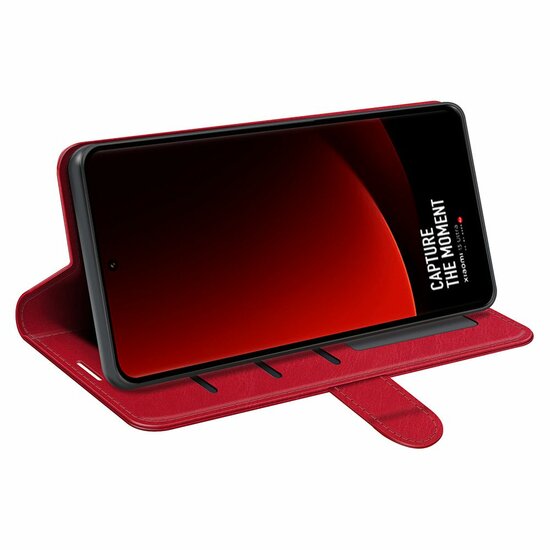 Xiaomi 13 Ultra Hoesje, MobyDefend Wallet Book Case (Sluiting Achterkant), Rood