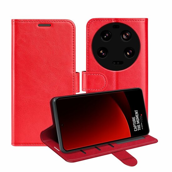 Xiaomi 13 Ultra Hoesje, MobyDefend Wallet Book Case (Sluiting Achterkant), Rood