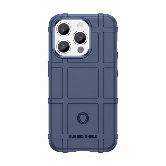 iPhone 15 Pro Hoesje, Rugged Shield TPU Gelcase, Blauw