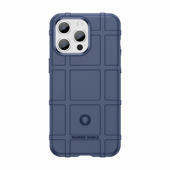 iPhone 15 Pro Max Hoesje, Rugged Shield TPU Gelcase, Blauw
