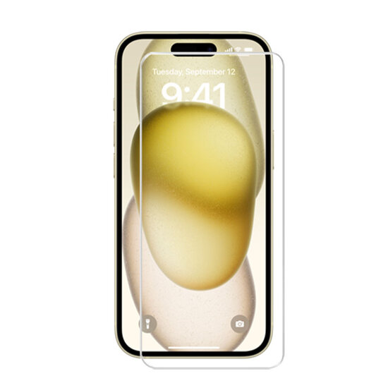 3-Pack iPhone 15 Screenprotectors - MobyDefend Case-Friendly Screensavers - Gehard Glas