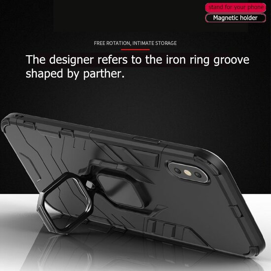 Nothing Phone (2) Hoesje - MobyDefend Dubbelgelaagde Pantsercase Met Standaard - Zwart