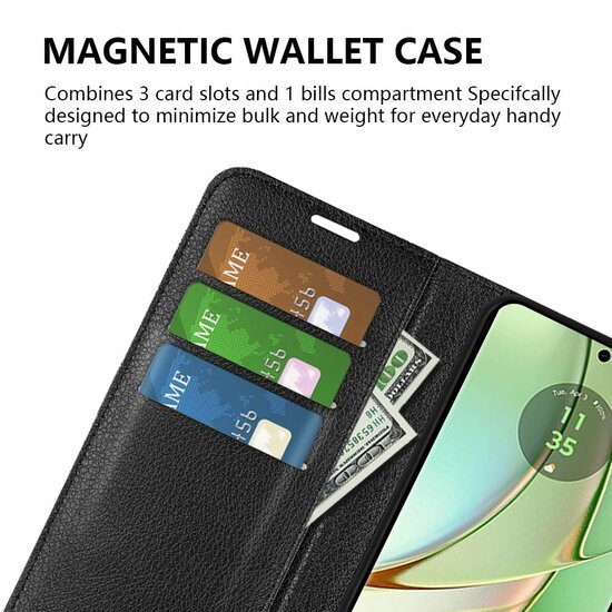 Motorola Edge 40 Hoesje, MobyDefend Kunstleren Wallet Book Case (Sluiting Voorkant), Zwart