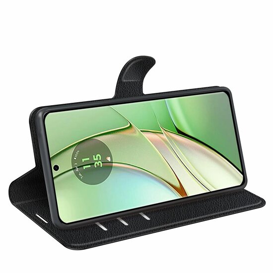 Motorola Edge 40 Hoesje - MobyDefend Kunstleren Wallet Book Case (Sluiting Voorkant) - Zwart