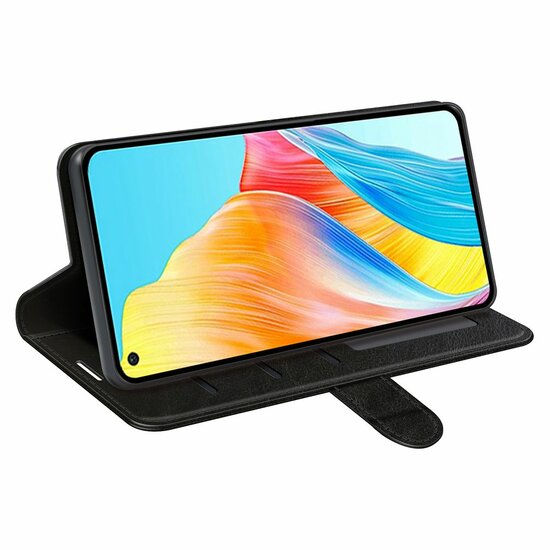 Oppo A78 (5G) Hoesje - MobyDefend Wallet Book Case (Sluiting Achterkant) - Zwart