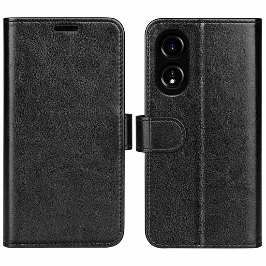 Oppo A78 (5G) Hoesje, MobyDefend Wallet Book Case (Sluiting Achterkant), Zwart