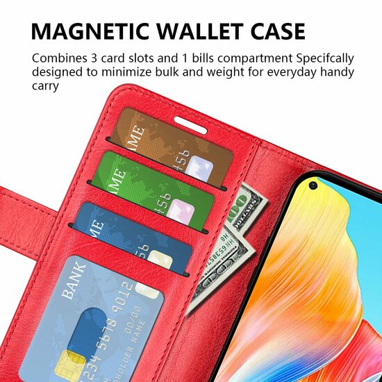Oppo A78 (5G) Hoesje - MobyDefend Wallet Book Case (Sluiting Achterkant) - Bruin