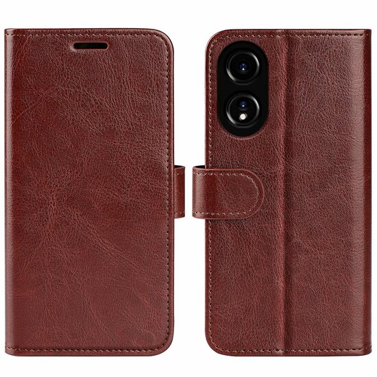 Oppo A78 (5G) Hoesje - MobyDefend Wallet Book Case (Sluiting Achterkant) - Bruin