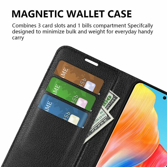 Oppo A98 Hoesje - MobyDefend Kunstleren Wallet Book Case (Sluiting Voorkant) - Zwart