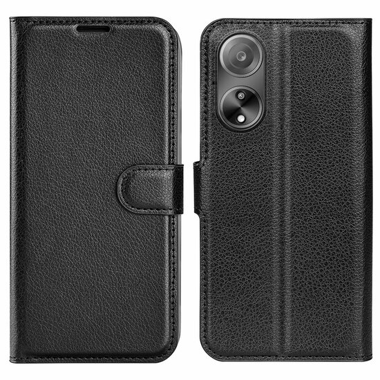 Oppo A98 Hoesje, MobyDefend Kunstleren Wallet Book Case (Sluiting Voorkant), Zwart