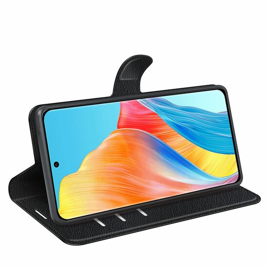 Oppo A98 Hoesje - MobyDefend Kunstleren Wallet Book Case (Sluiting Voorkant) - Zwart