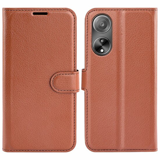 Oppo A98 Hoesje - MobyDefend Kunstleren Wallet Book Case (Sluiting Voorkant) - Bruin