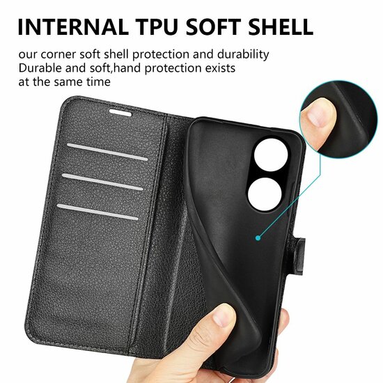 Oppo A98 Hoesje - MobyDefend Kunstleren Wallet Book Case (Sluiting Voorkant) - Rood
