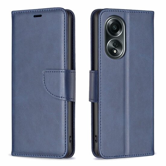 Oppo A98 Hoesje - MobyDefend Wallet Book Case Met Koord - Blauw