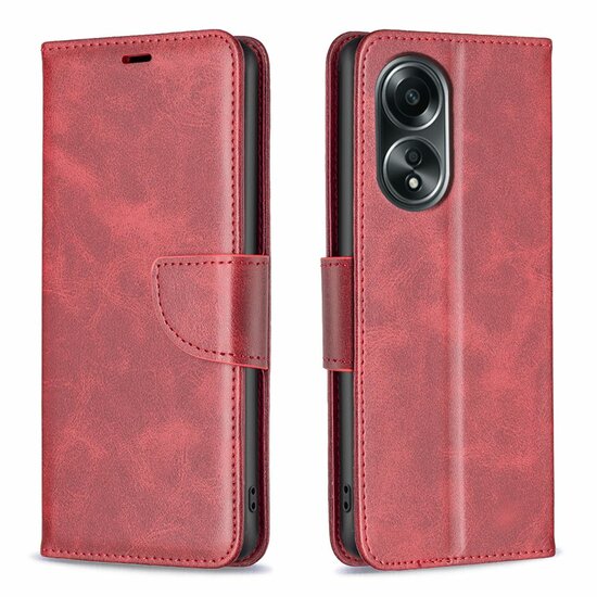 Oppo A98 Hoesje - MobyDefend Wallet Book Case Met Koord - Rood