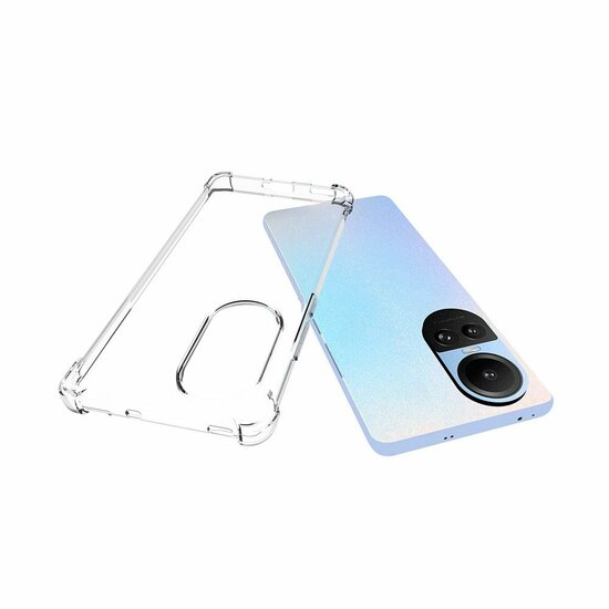 Oppo Reno10 / Reno10 Pro Hoesje - MobyDefend Transparante Shockproof TPU Backcover - Verstevigde Hoeken - Volledig Doorzichtig